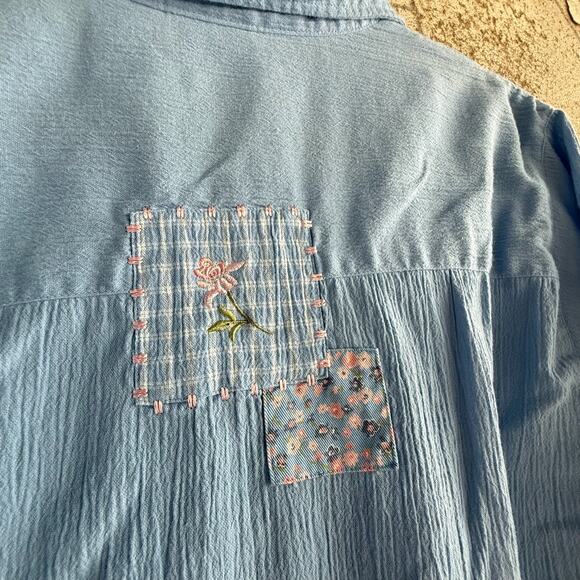 Vtg 90s Jacket‎ Embroidered Patchwork Ditsy Floral Womens L Cottagecore Grandma - Picture 7 of 7